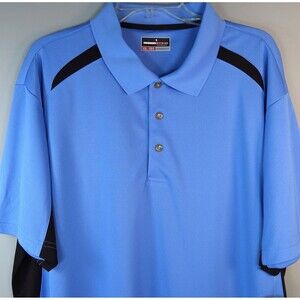 NWT Grand Slam Performance Mens Golf Polo Shirt Short Sleeve Blue Mesh Size XXL